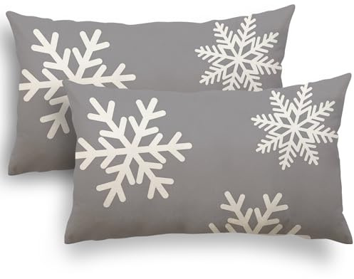 YCOLL Kissenbezug 30x50 2er Set Kissenbezug Weihnachten Kissenbezüge Dekokissen Leinen Kissenhüllen für Deko Weihnachten Sofa Schlafzimmer Couch 30x50 cm