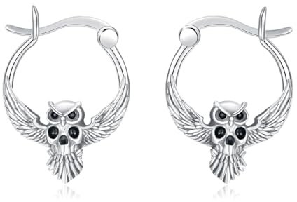 Eule Ohrringe Creolen für Damen 925 Sterling Silber Tier Mädchen Eulen Schmuck für Damen Mädchen Kinder