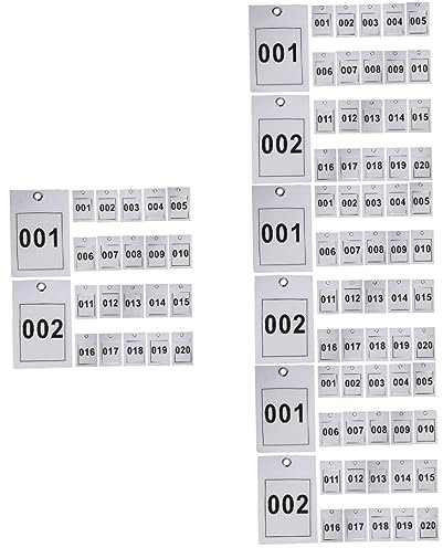 STOBOK 80 Stk Kleiderbügel-nummernschilder Fortlaufendes Nummernschild 001-020 Nummernschilder Normale Nummern-tags Umkehren Nummernkarten Für Kleidung Nummernschilder 1-20 Papier