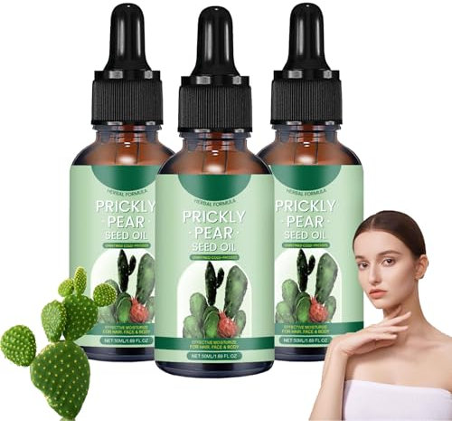 Kaktusfeigenkernöl Bio Kaltgepresst, Reines Kaktus Ätherische Öle, kaltgepresstes Kaktusfeigenöl, zur Straffung und Befeuchtung, Natürliche Feigenkaktus Gesichtsöl, für Gesicht, Haare und Körper (3)