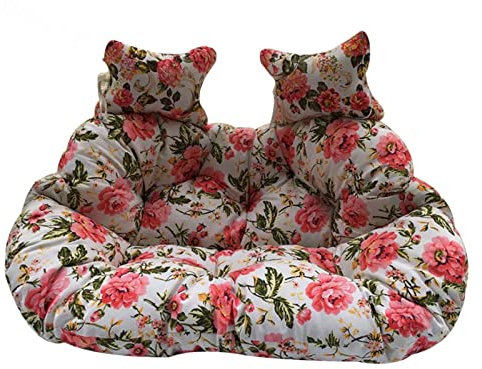 Outdoor 2 Seater Hanging Egg Chair Swing Cushion Patio Garden Seat Pad Double Person Hammock Chair Cushion Replacement Hanging Basket Chair Cushion (Color: N)