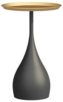 MOOWI Kaffee-Endtisch Sofa-Beistelltisch, Kleiner Couchtisch, Ecktisch mit Metallsockel, for Wohnzimmer, Schlafzimmer, Balkon und Arbeitszimmer, Nachttisch Beistelltisch(Schwarz)