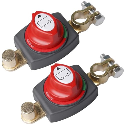 2 Stück Batterie Trennschalter 12V, Batterieschalter Auto Batterie Trennschalter 12V Batterietrennschalter, Batterie Hauptschalter, 12V Stromschalter,Battery Isolator Switch für Auto LKW Boot