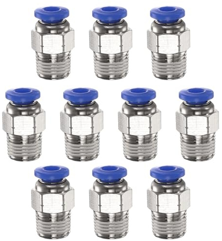 QUARKZMAN 10 Stück Push-to-Connect-Fitting für Industrie-Luftsystem Blau