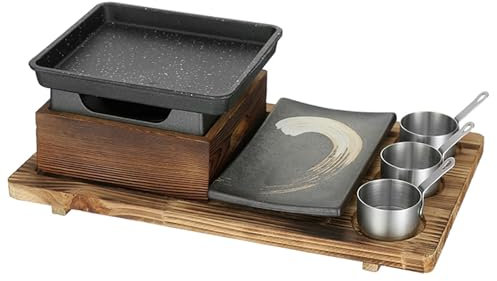 Japanese Tabletop Portable Bbq Grill, korean Barbecue Grill Set, small Portable Charcoal Grill, alcohol Barbecue Stove With Non-stick Baking Pan For Indoor Outdoor Picnic Camping Backyard Cooking