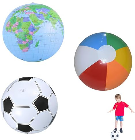 3 Stück Wasserball, Wasserball Aufblasbar,Strandball Aufblasbarer Ball Pool Spielzeug,Bunt Strandball Inflatable Beach Klein Schwimmbad Pool Strand Spielzeug Ball für Strand Spielen