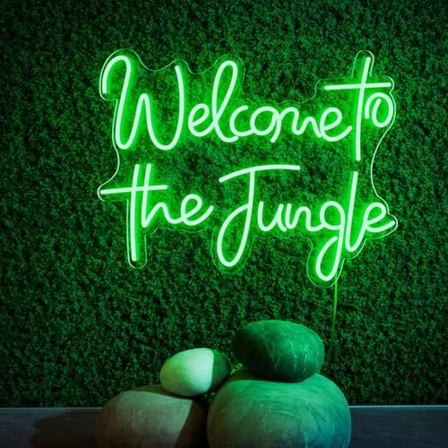 Willkommen im Dschungel Neon Schild, LedWall Hängende Bar Schild | Party Home Schlafzimmer Dekor
