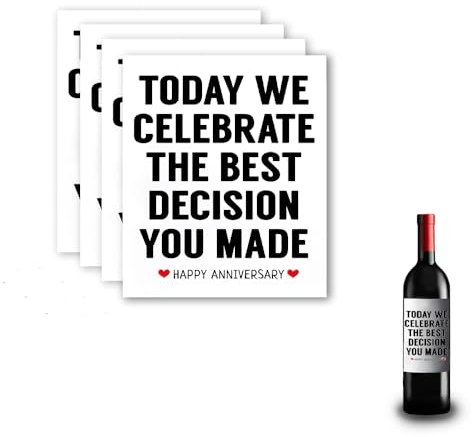 Sisadodo Water Bottle Stickers Lables for Wedding Birthday Party Celebration Champagne Wine Lables Stickers for Graduation Engagement Anniversary Special Event Bottle Lable for Wine Lovers 4Pcs