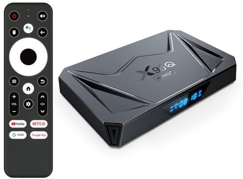 LEFFOT Android 14 TV Box 2025, X96Q Pro+ 4K Ultra HD Streaming Device for TV, 4GB RAM + 64GB ROM, Smart TV Box with HDR10, 2.4G & 5G WiFi 6, 1000M Ethernet, BT 5.0, Allwinner H728 Octa-Core A55