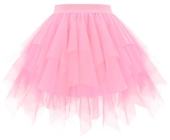 Girstunm Mini Tüllrock Damen Hoch Taille Unregelmäßiger tüllrock Karneval Kostüm Unterrock