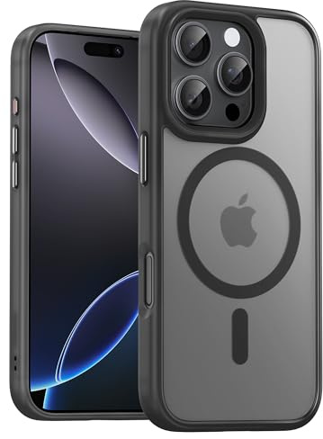 UNBREAKcable Magnetic for iPhone 16 Pro Case (6.3), Compatible with MagSafe, Full Camera Protection, Built-in Magnetic Ring, Drop Protection Shockproof Slim iPhone Cover, Matte Anti-Fingerprint-Black