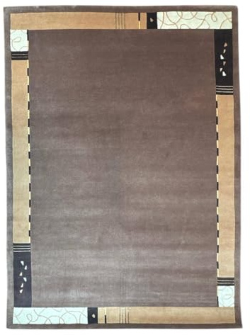 Rug Studios Teppich VENUS NEPAL - HANDGEKNÜPFT | Farbe: Braun | Größe: 170 x 240 cm | meliert | Vintagedesign | glamourös | Landhaus | Vintage | Modern | elegant | Wohnzimmer | Schlafzimmer | strapazi