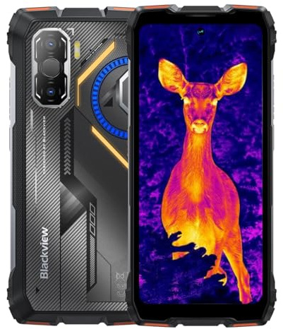 Blackview ROCK 3 | 6,78 FHD+ 120Hz | 32GB RAM + 256GB (2TB) | Orange | Outdoor Smartphone 4G | 50MP + 108MP + Wärmebildkamera | 10000mAh | Android 16 | IP68/IP69K | 2 Jahre Garantie