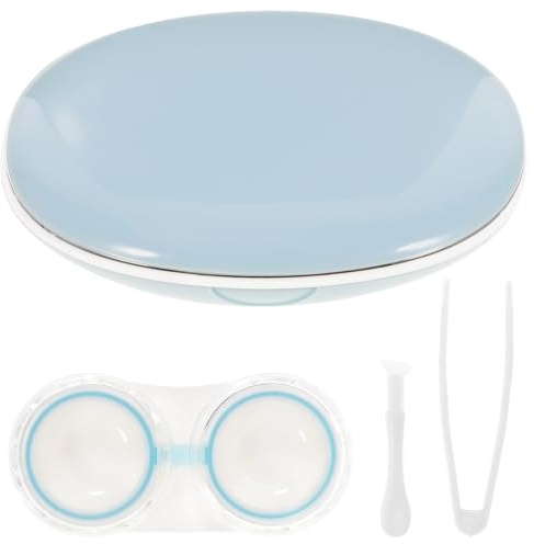 IWOWHERO Portable White Contact Lens Case with Simple Design, Sturdy Plastic Lens Holder for Travel on Table Use, Protect Lenses Efficiently and Conveniently
