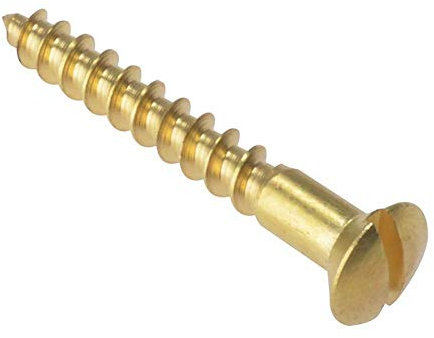 ForgeFix Wood Screws - Solid Brass | 1 1/2 x 8 | Raised Head | Box 200