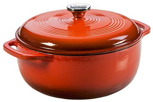 Lodge Schmortopf aus emailliertem Gusseisen, 6 l, Mohnblume