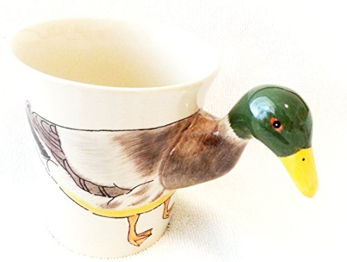 B2SEE mug/Tasse Canard/fermée mug/Tasse Animaux/Animal 3D/ceramique Animaux Fantastique Fait Main Enfant Femme Garcon Fille