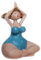 Pommerntraum ®| Yogadame Yogafigur Yogalady üppige Dame Molly Badenixe mollige Nana -oppelige Lady beim Yoga Frau beim Yoga Pilates (blau)