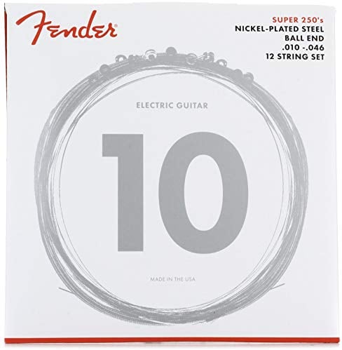 Fender Electric XII Strings for 12 string Electric Guitar, Nickel Plated Steel, 10-46