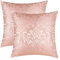 CaliTime Kissenbezüge Kissenhülle Packung mit 2 Wurfkissenbezügen Cases Vintage Damast Floral Glänzend & Matt Kontrast 45cm x 45 cm Dusty Pink