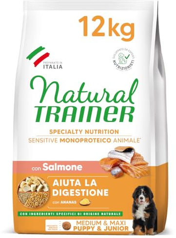 12 kg Natural trainer Dog Puppy/junior medium/Maxi Sensitive Salmon hondenvoer