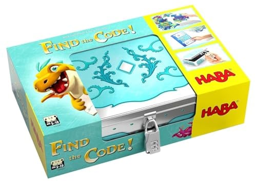 HABA 304840 - Find The Code! Fantasieland, Rätselspiel mit Schatzkarten-Puzzle und Schatzkiste zum Wiederbefüllen, Spiel ab 5 Jahren