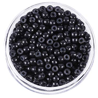200 Stück Nanoringe mit Silikon 3,0 mm Nano Ringe Microringe mit Silikon für Extensions (Schwarz)