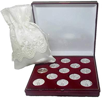 DOCOLASTRA Arras de la Vírgen de Fátima, con saquito y Estuche.