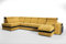 Robin Milan Ecksofa mit Schlaffunktion 2X Bettkasten 7X Kopfstützen 2X Hocker Sofa L-Form Schlafsofa Freistehende Eckcouch Schlafcouch Wohnzimmermöbel Wohnlandschaft Schwarz Senfgelb