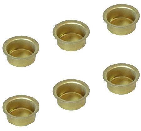 Auswahl Größe - Kerzentülle Kerzeneinsatz Kerzenhalter aus Metall, für Baumkerzen, Puppenkerzen, Pyramidenkerzen Tafelkerzen und Teelichter - Hier: 6 Stück Tülle 17 mm