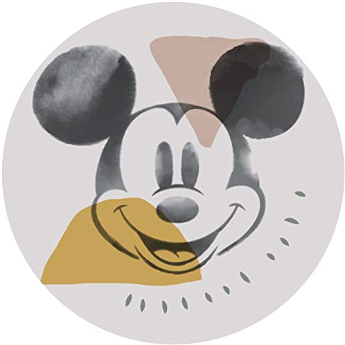 Komar Disney DOT runde und selbstklebende Vlies Fototapete von Disney - Mickey Abstract - Ø Durchmesser 125 cm - Wandsticker, Babyzimmer, Kinderzimmer, Wandtattoo - DD1-039