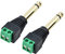 euroharry 6,35mm Klinkenstecker Adapter - Klinke auf 2-Pin Audio Kabel Terminal Block Set - Terminalblock 6.35mm Klinke 2-polig - Schraubbefestigung (2, Black)