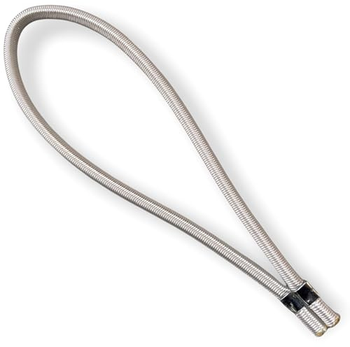 Teletoldo – Tensor elástico para cobertor de Piscina ● Pack de 10 Unidades ● Cuerda de Goma 8 mm con Grapa de Acero Inoxidable ● Blanco – Alta Resistencia Exterior