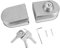 TOPINCN Glass Door Lock, Stainless Steel Double Glass Door Lock Glass Display Cabinet Jewelry Lock with Keys Fit 10mm -12mm Thickness Glass Shower Room Bathroom Hotel Apartment Glass Door