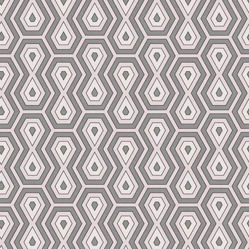Profhome Retro Wallpaper 377077-GU Non-Woven Wallpaper Pink Grey White 0.53 m x 10.05 m / 5.33 sqm