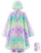 WAWSAM Mädchen Regenmantel Leichte Kinder Regenjacke Wasserdicht Kleinkind Regenponcho mit Kapuze Meerjungfrau Regenbekleidung kleine Mädchen Outdoor Jacken für Schule Wandern Camping
