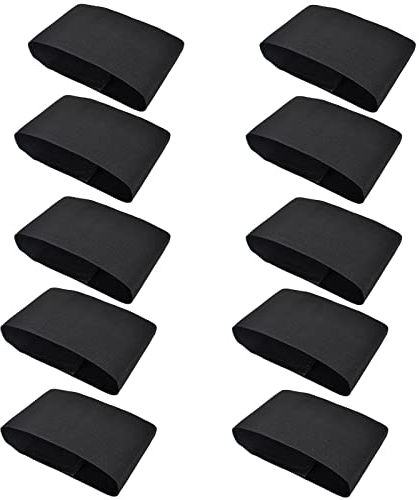 Disnace Schwarze Fußballarmbänder 10 Stück Elastische Trauer Armbinde Trauerband Schlaufenverschluss Sportübungsarmbänder Schwarze Armbänder für Fußball, Laufen, Respekt, Beerdigung, Sport Team