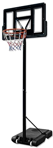 UISEBRT Basketballkorb Inkl.Basketball + Pumpe für Kinder Erwachsene- Basketballständer Tragbarer mit Rollen Ständer Höhenverstellbar 230-305cm Outdoor Basketball Hoop Basketballanlage