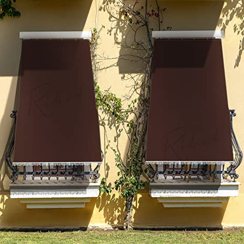 Toldos Exterior terraza con Ganchos y Anillos 145x290 cm balcón terraza jardín Patio Caravana Toldos Vertical Impermeables Toldo Lateral Toldos Balcon Tela de Exterior Protección contra Rayos UV