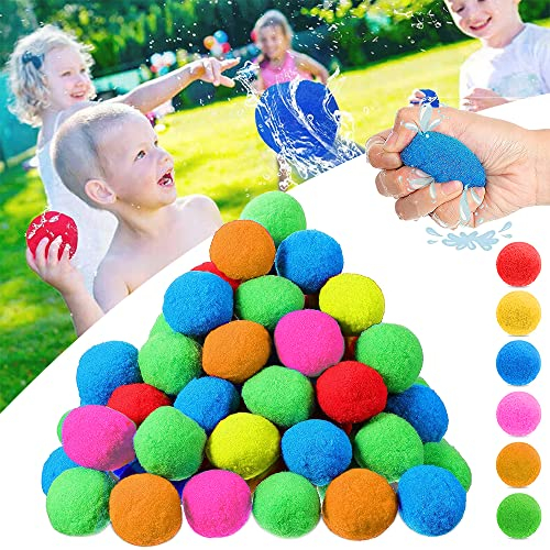 30 Stück Splash Wasserbälle,Wasserbälle Wiederverwendbar, Wasserbomben Set,Wasserbomben Plüschbälle,Wasserbomben Bälle,Wasserbomben Wiederverwendbar,Water Splash Balls,Reusable Water Bombs
