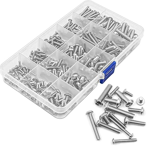 225 Stück NUZAMAS M3 M4 M5 304 Edelstahl Sechsrundkopfschraube Anti-Demontage Anti-Diebstahl-Schraube Innenpflaume Rundkopf mit Nadel Speziell geformter Bolzen Haushaltsschraube