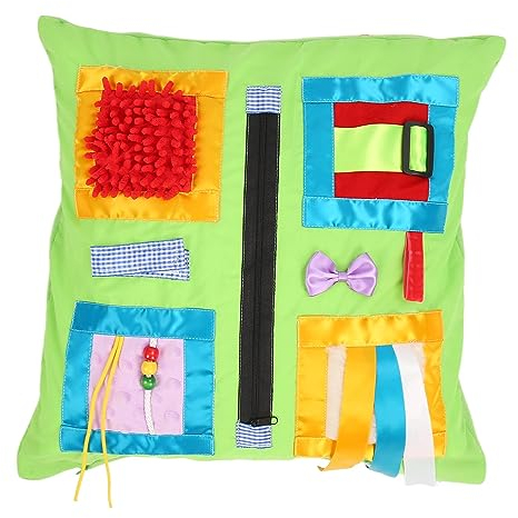 Pyhodi Demenz-Kissen, 2-seitige Fidget-Sensordecke, Fidget-Kissen, Sensorisches Kissen für Alzheimer-, Asperger-, Autismus-Demenz-Patienten, Abnehmbare Gadgets, Schnürsenkel,