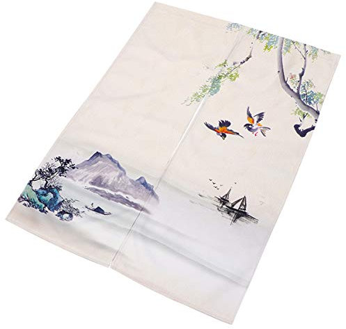AOKWAWALIY 1 Pc Rideau De Style Chinois Rideau De Séparation De Cuisine Peindre Un Rideau De Porte Rideaux De Séparation De Porte Décoration Polyester (Polyester) Français Ligne De Séparation
