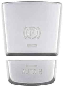 Auto elektronischer Parkschalter Auto Handbremse Bremse P Schalter Parkplatz Auto H Taste Abdeckung Aufkleber Für B&MW 5 6 7Serie X3 X4 X5 X6 F01 F02 F10 F18 F12 F15 F16 (Color : Silver)