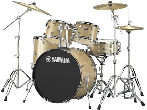 Yamaha Rydeen 5-Piece Drum Set With 22 Bass Drum, Floor Tom, 2 Toms With Ball Clamp And Wood Snare Drum, Champagne Glitter