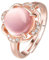 Holibanna Versprechensringe für Paare vergoldete Ringe freundin ringe Strassband Ring aus Roségold Ring aus Rosenquarz Mädchen klingeln klassischer Ring Hibiskus-Stein Schmuck