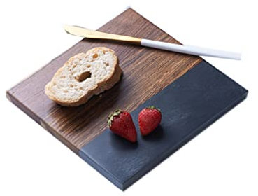 WYIPENGF Marmo Ardesia Mosaico Tagliere in Legno massello Tagliere per Uso Domestico per Cucina Formaggio Salumi Cena Vassoio da Portata