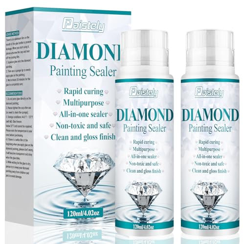 Diamond Painting Versiegelung, schnelltrocknender Diamond Painting Kleber, Transparenter Versiegelung für Diamond Painting für 5D Diamond Painting, Puzzle und DIY Basteln (120ml, 2)