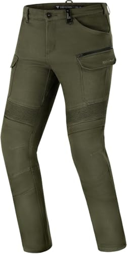 SHIMA Giro Pantalon Moto Homme Homologué Genouillères Airforce Pantalon De Moto Armure Textile Protection Ajustable Genoux Renforcé Airflow Grande Taille Elastique (Hommes, Khaki, 38/34)