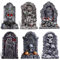 Halloween Deko Garten 6 Stück Grabstein Halloween Dekoration Plastic Board Heavy Duty Graveyard Dekorationen 42CM Grabsteine für Halloween Dekorationen im Freien Hof Lawn Garden